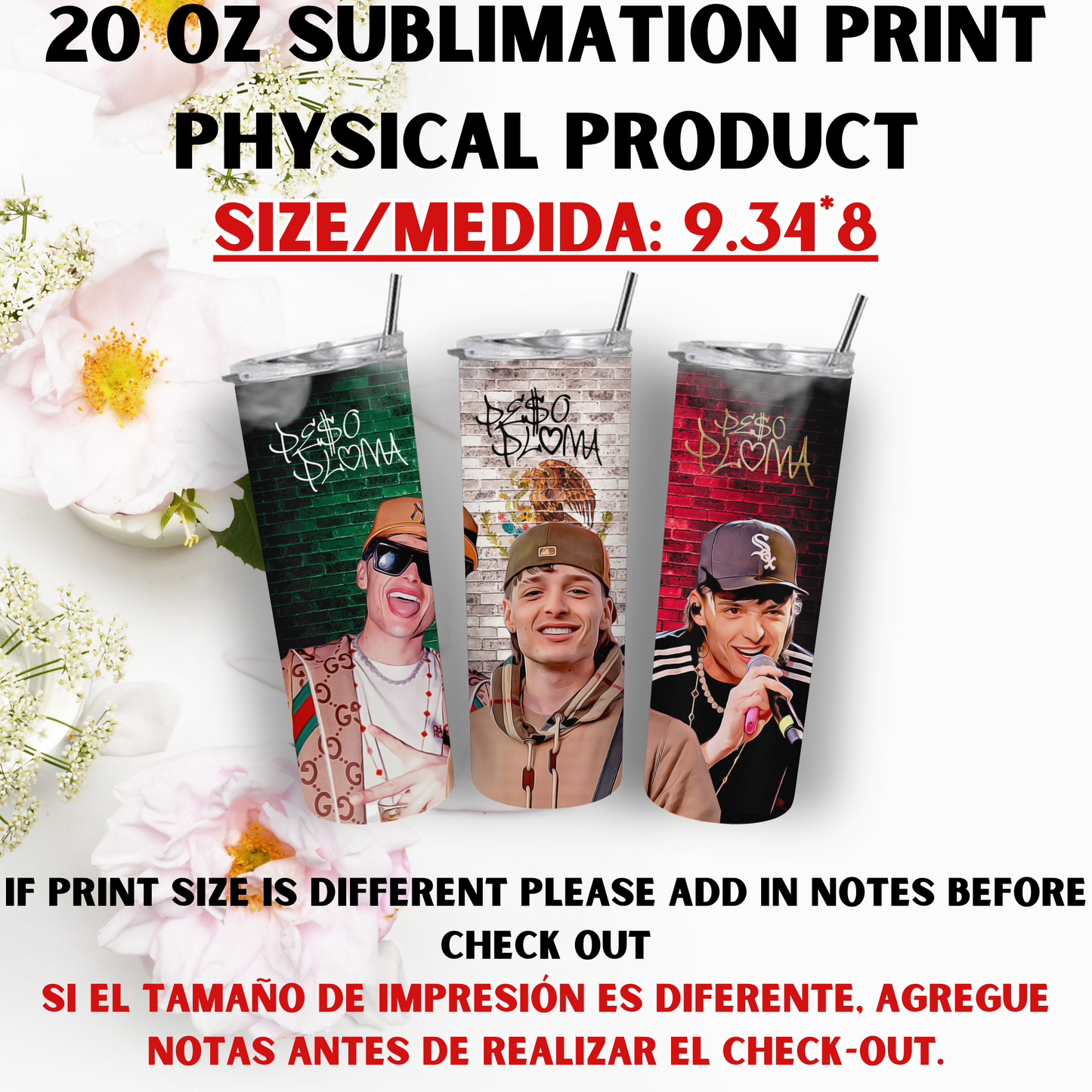 20 OZ SUBLIMATION PRINTS (ARTIST THEME)