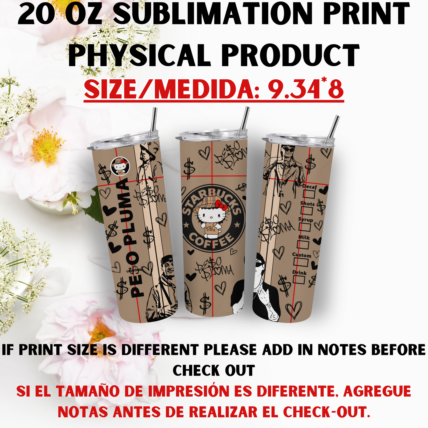 20 OZ SUBLIMATION PRINTS (ARTIST THEME)