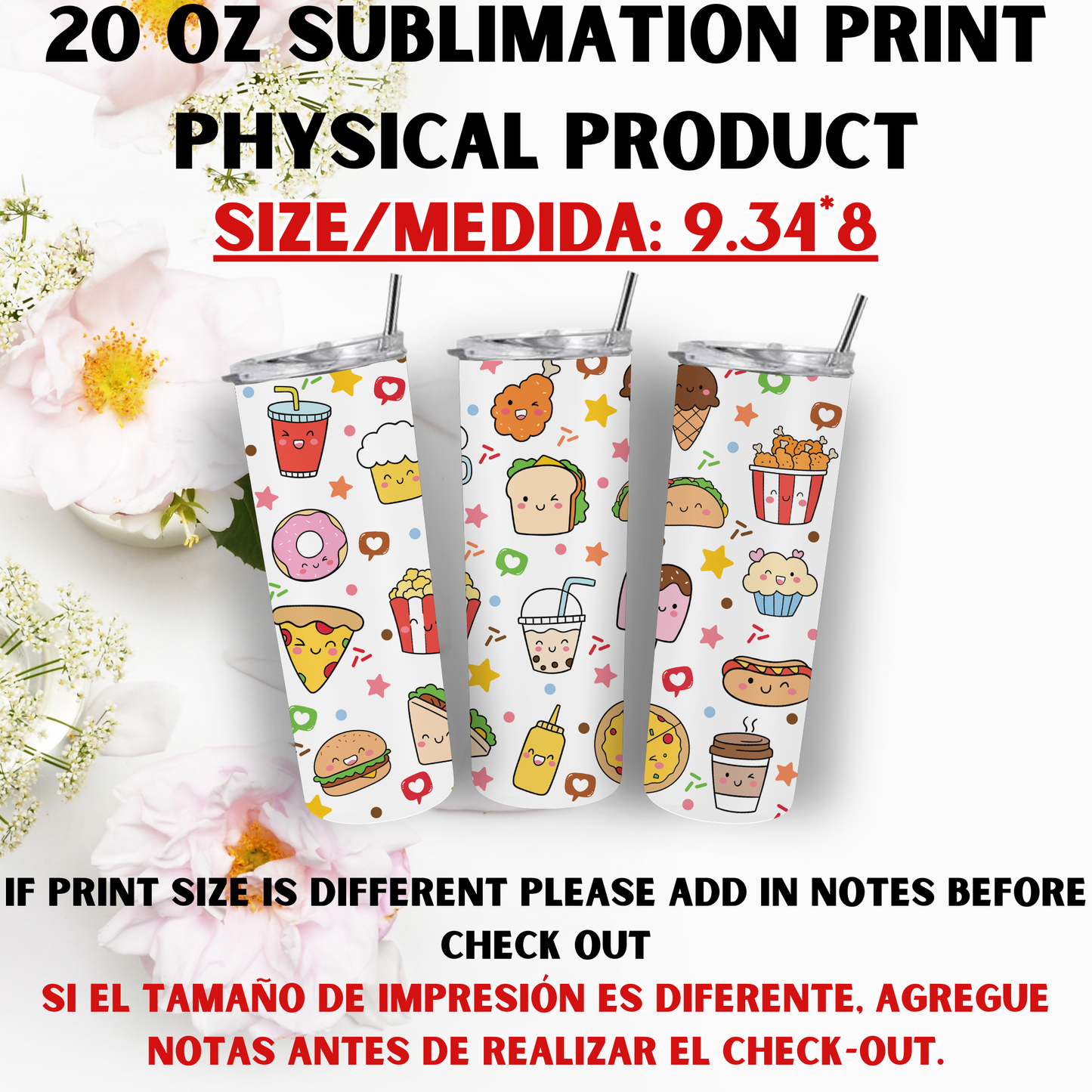 20 oz Sublimation Prints MIXED THEME (Physical Product)