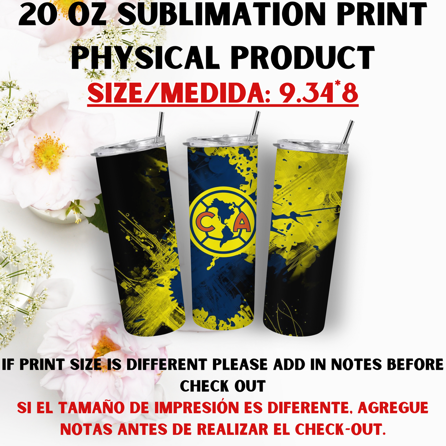 20 OZ SUBLIMATION PRINTS (SPORTS THEME)