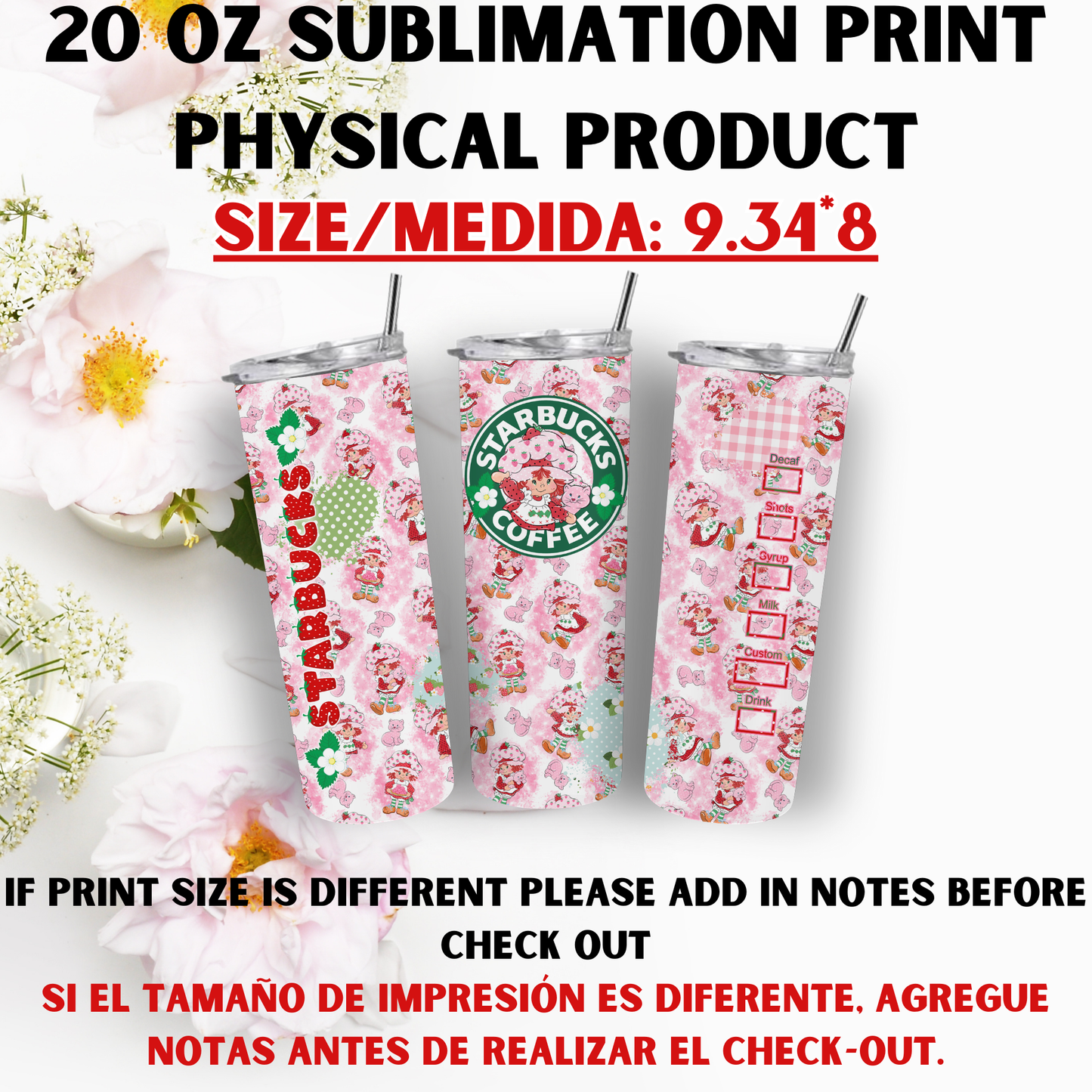 20 oz Sublimation Prints MIXED THEME (Physical Product)
