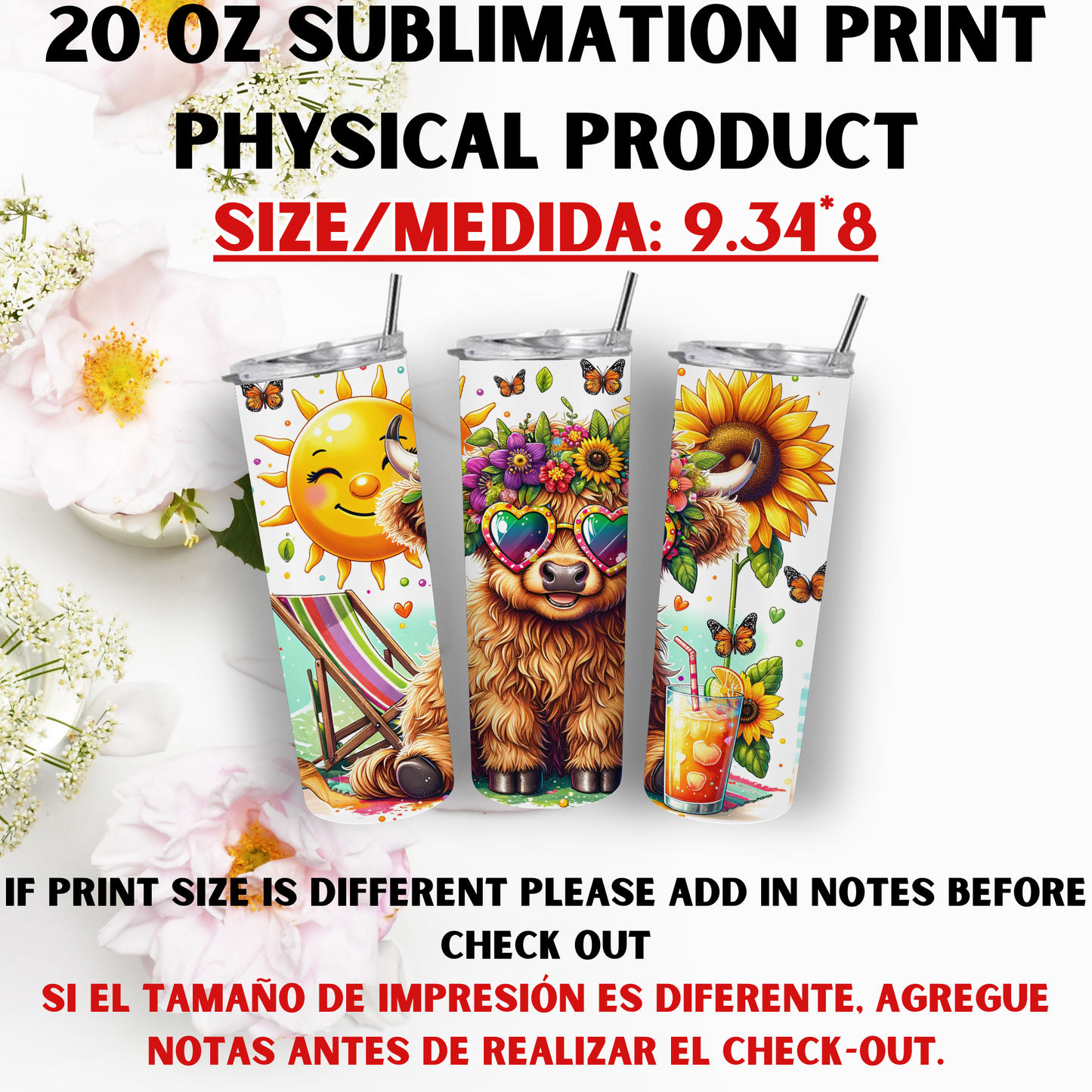 20 oz Sublimation Prints MIXED THEME (Physical Product)