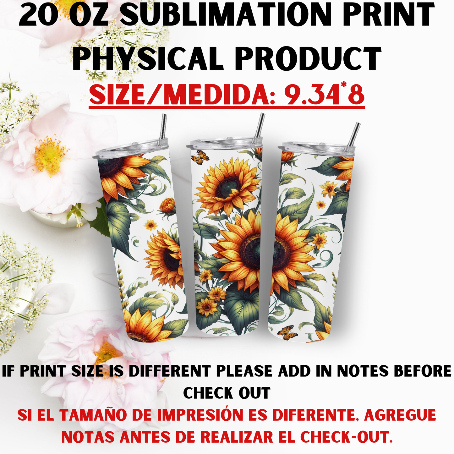 20 oz Sublimation Prints MIXED THEME (Physical Product)