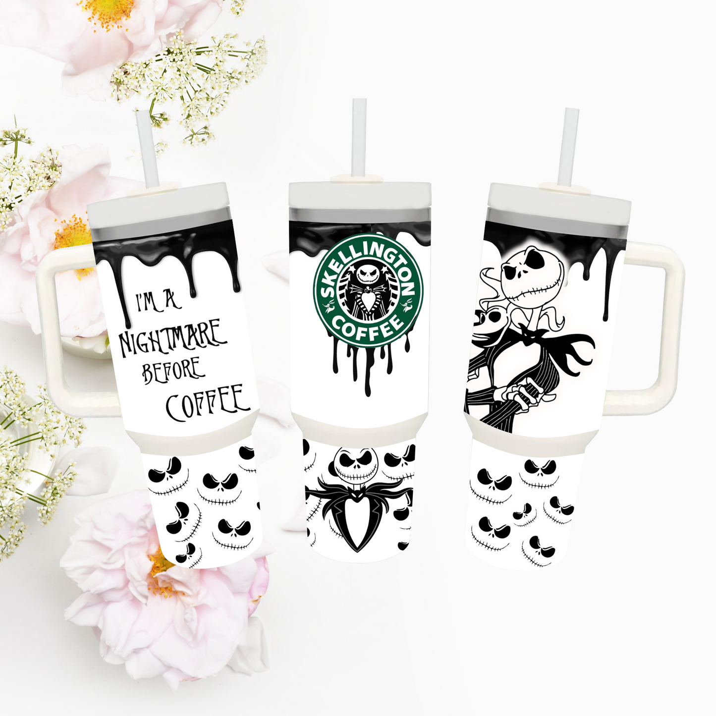 40 oz Tumblers ( Handle and Lid COLOR MAY VARY)
