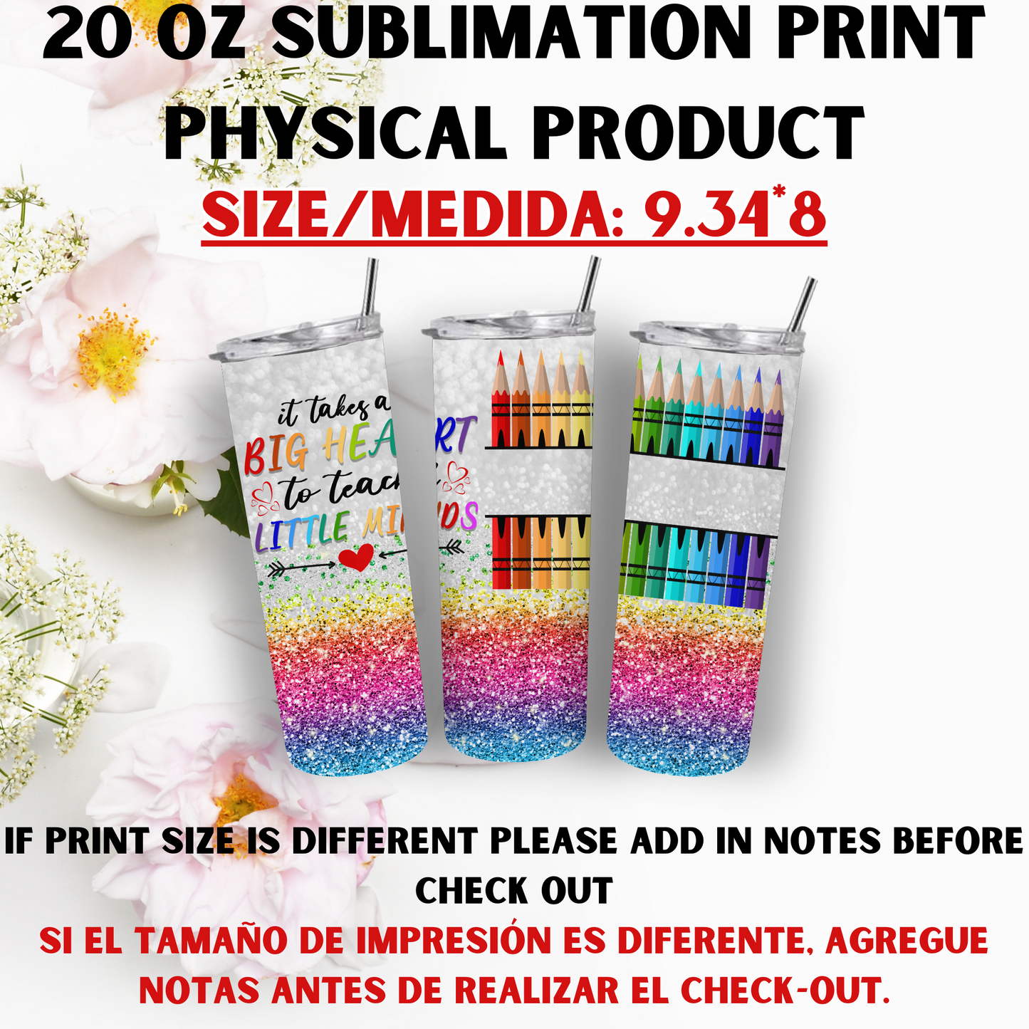 20 OZ SUBLIMATION PRINTS (TEACHER THEME)