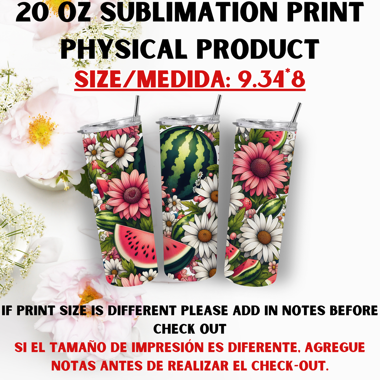 20 oz Sublimation Prints MIXED THEME (Physical Product)