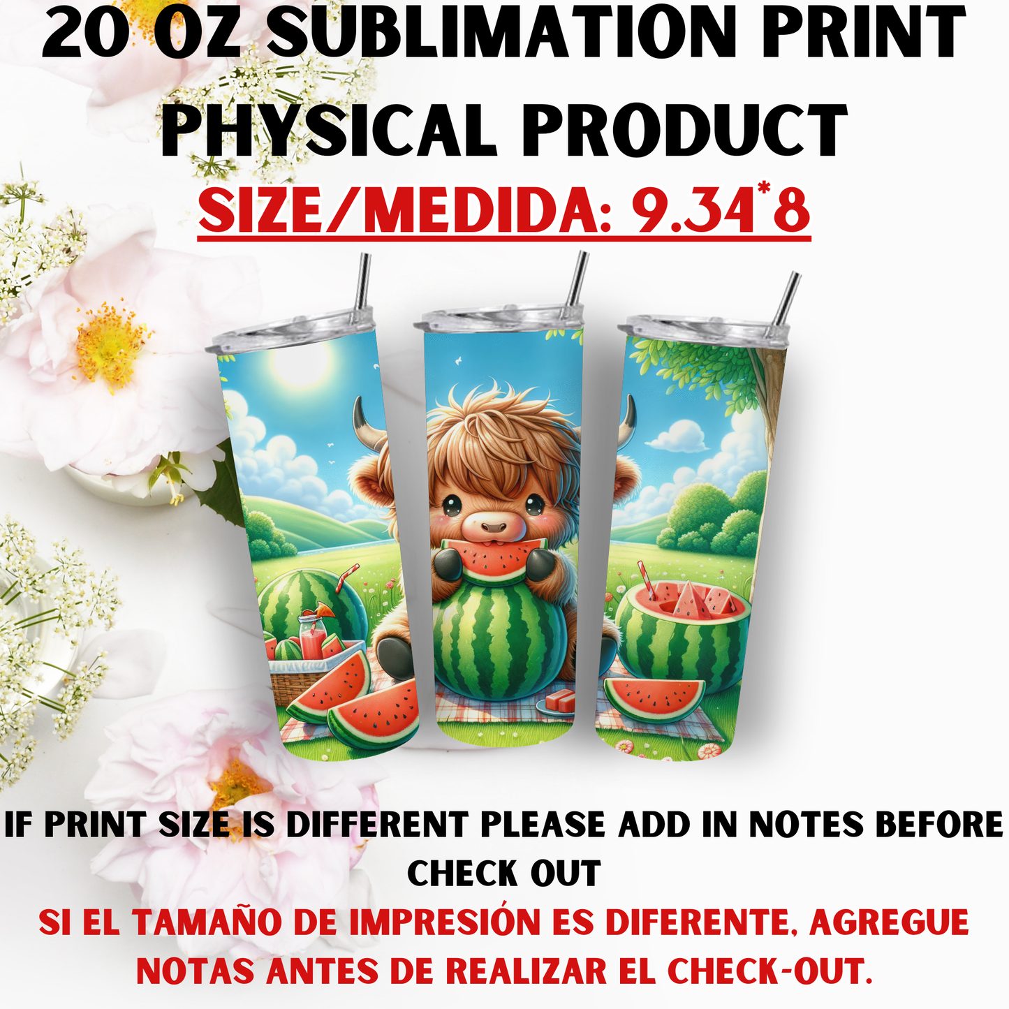 20 oz Sublimation Prints MIXED THEME (Physical Product)
