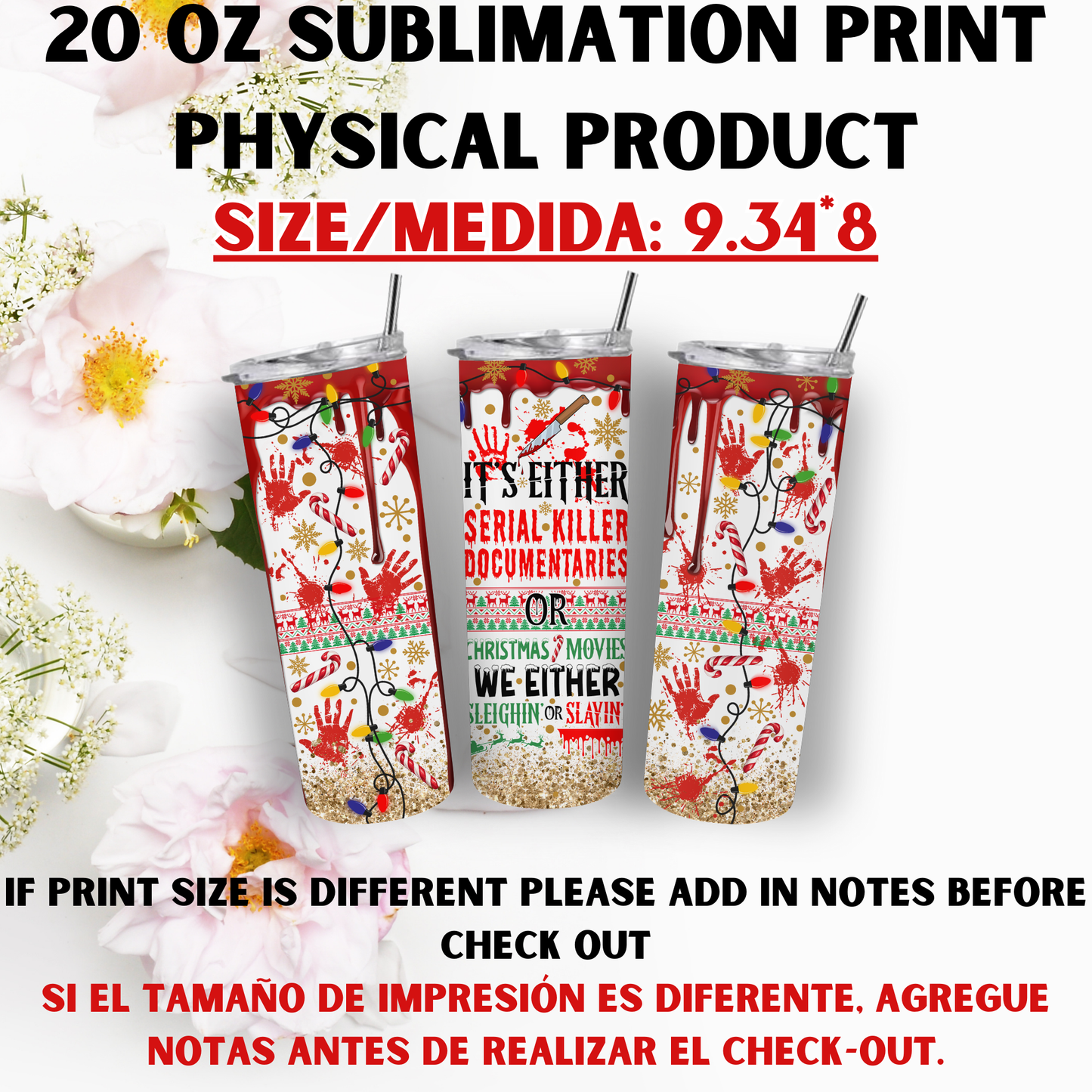 20 oz Sublimation Prints [Christmas Theme]