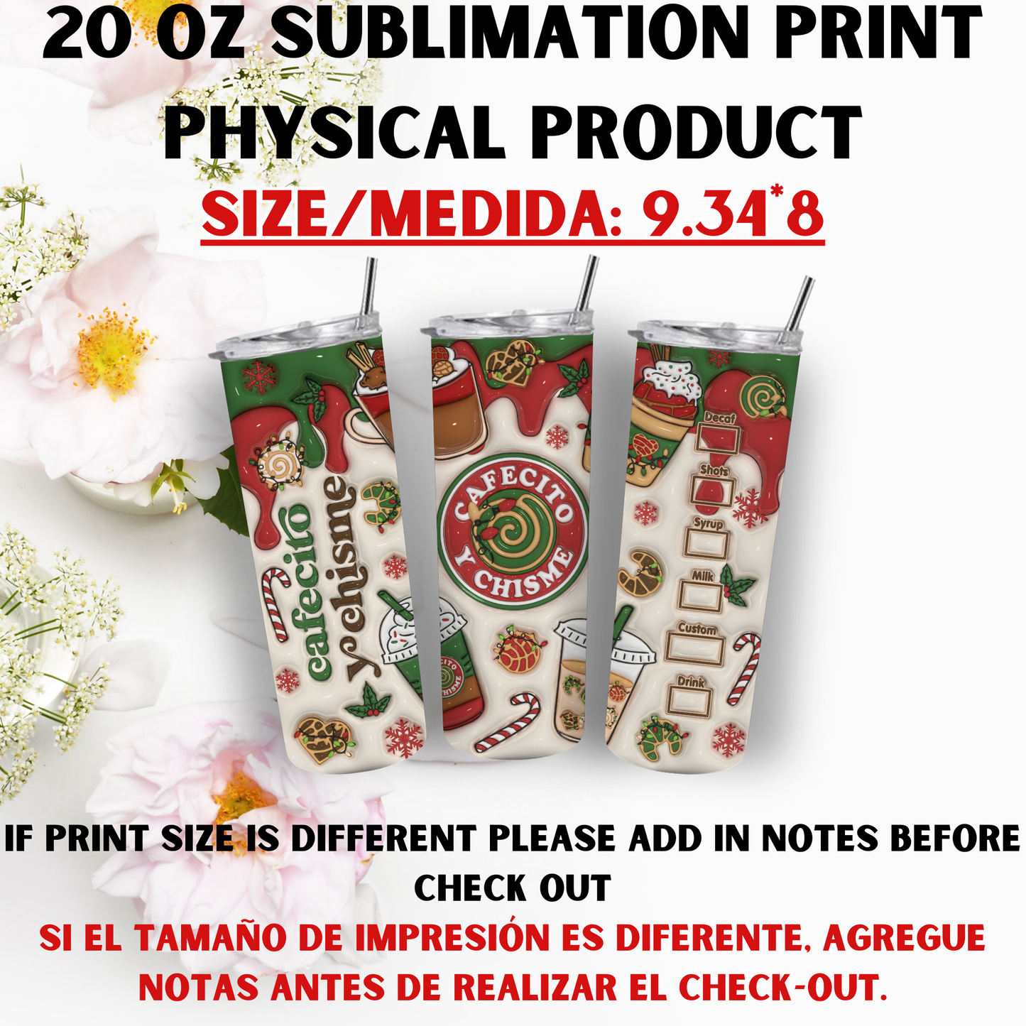 20 oz Sublimation Prints [Christmas Theme]