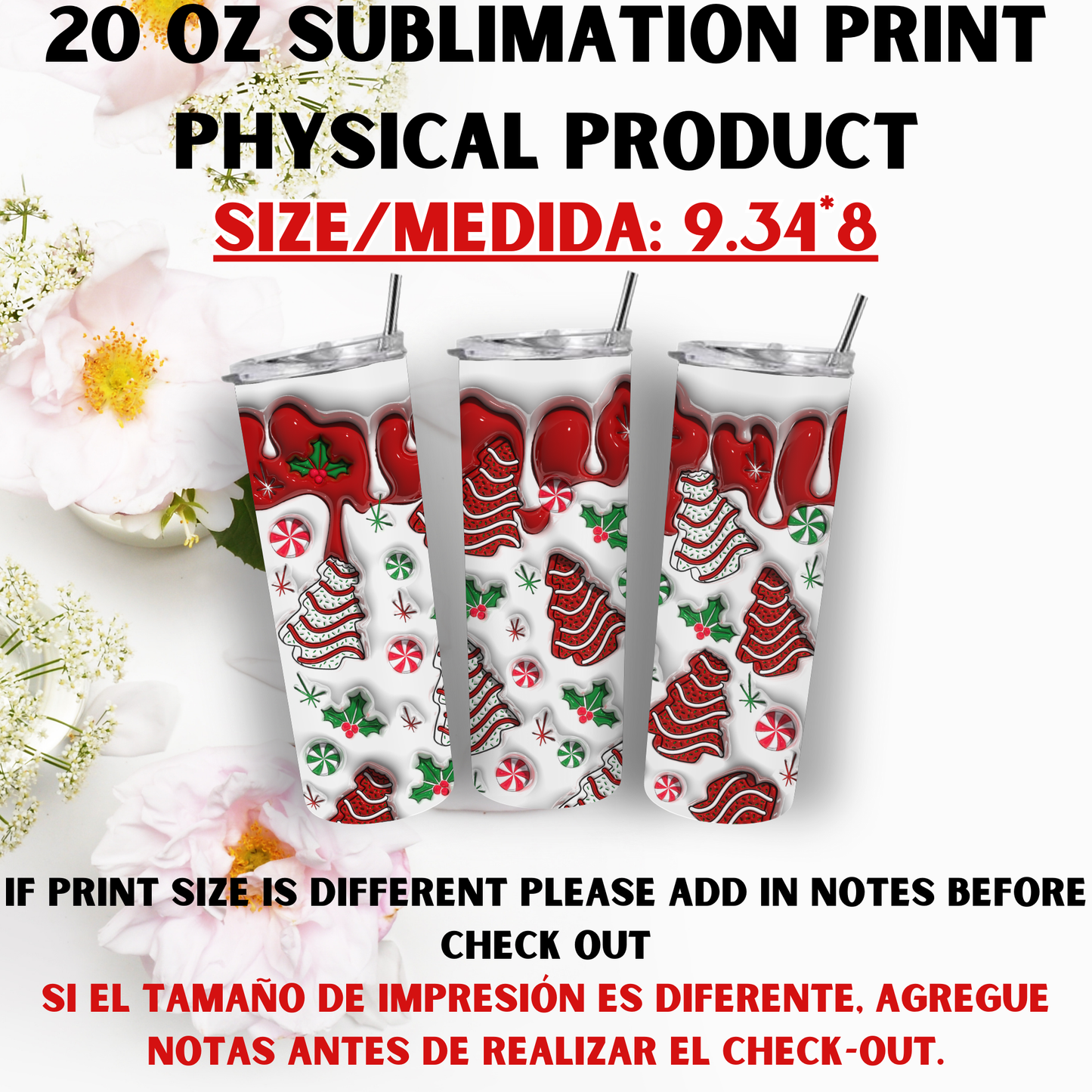 20 oz Sublimation Prints [Christmas Theme]