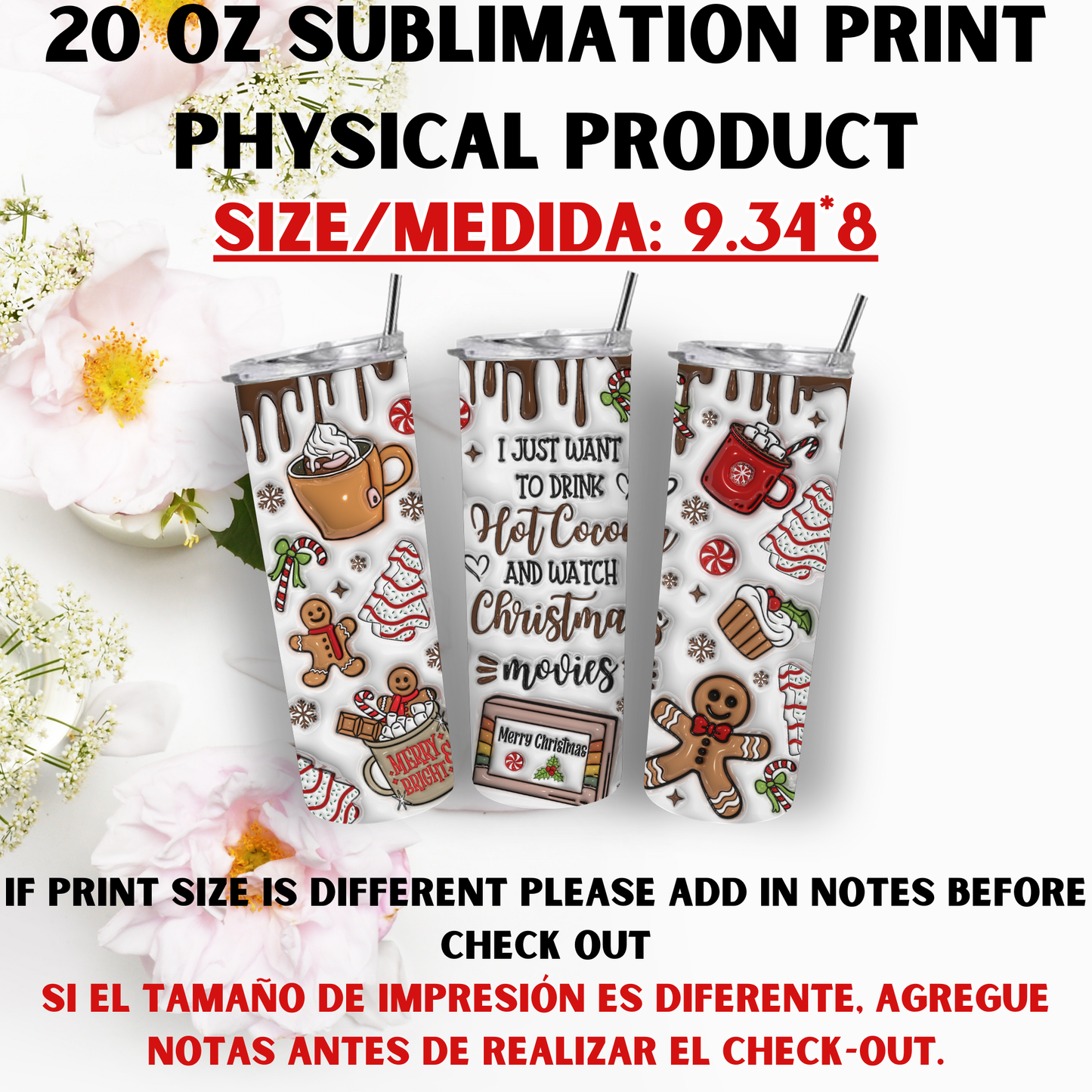 20 oz Sublimation Prints [Christmas Theme]