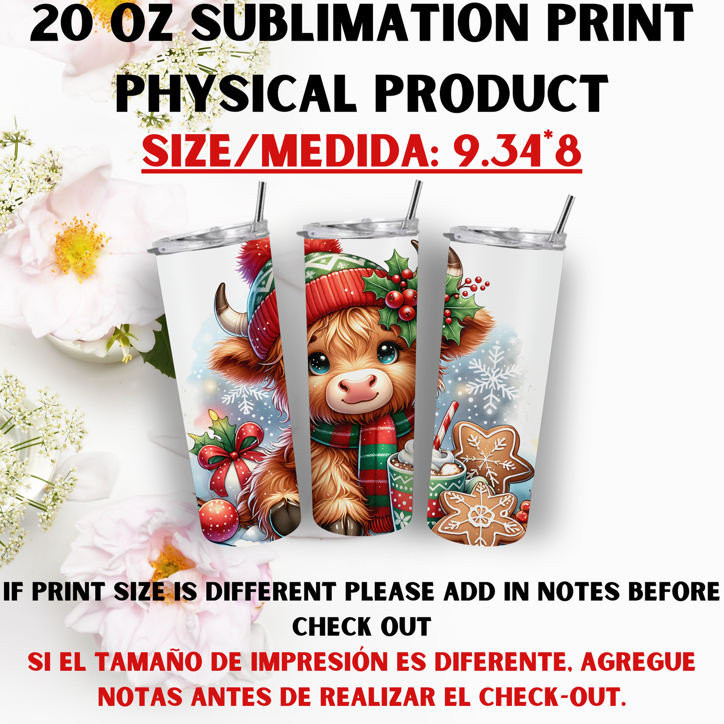 20 oz Sublimation Prints [Christmas Theme]