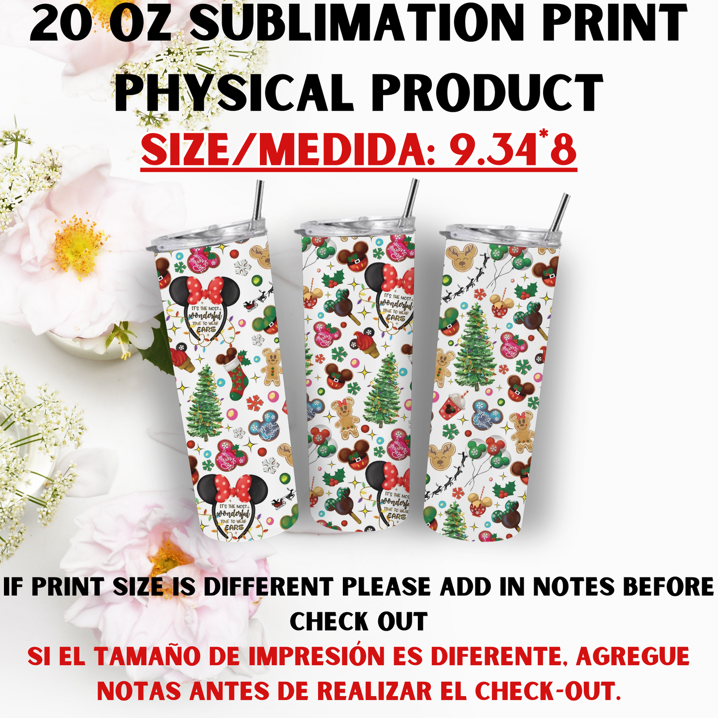 20 oz Sublimation Prints [Christmas Theme]