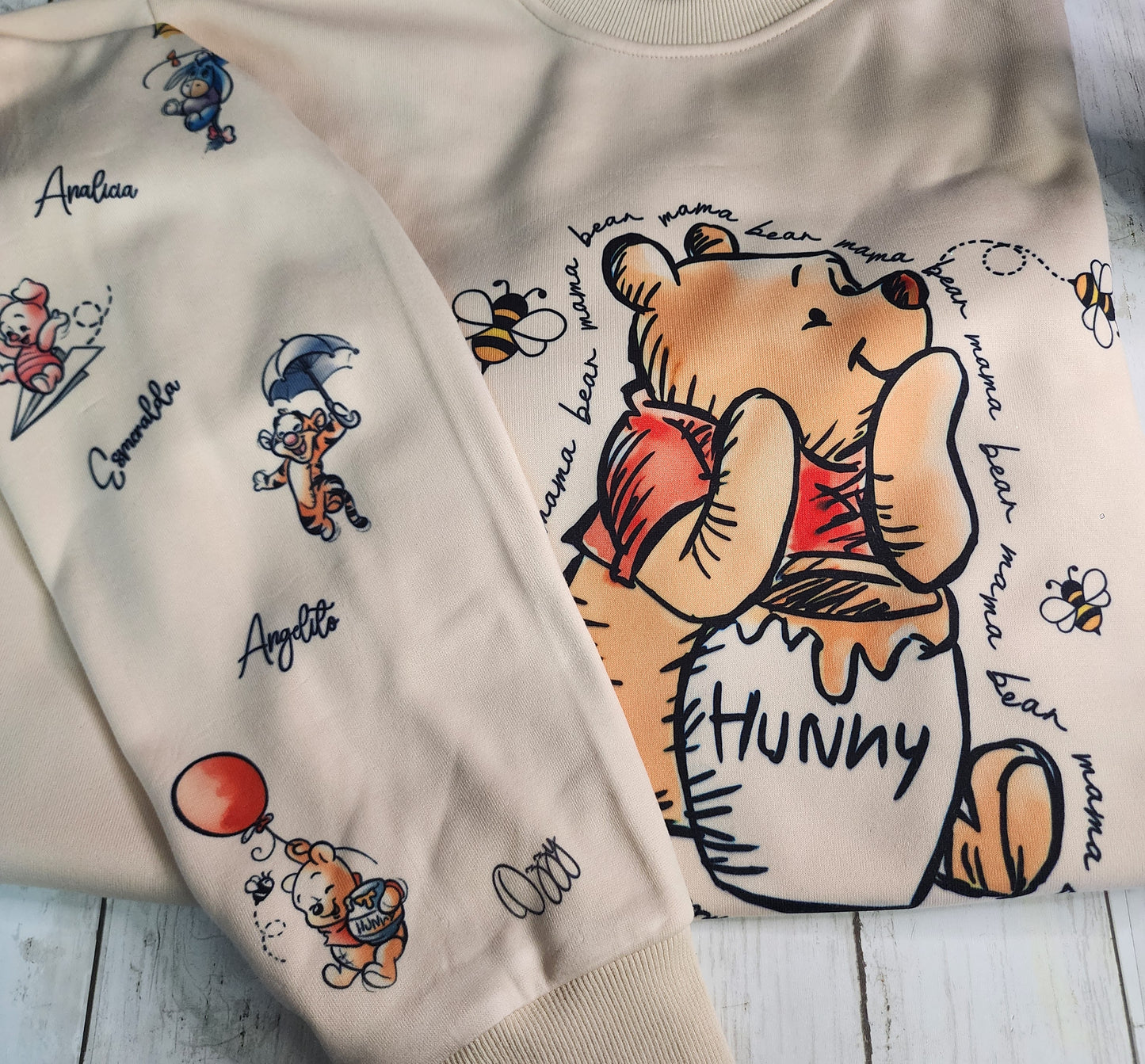 POOH BEAR MAMA SWEATERS WITH CUSTOM SLEEVES