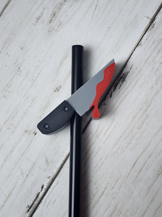 Knife 3d Straw Topper