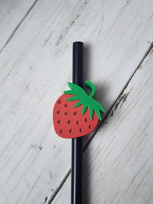 Strawberry 3d Straw Topper