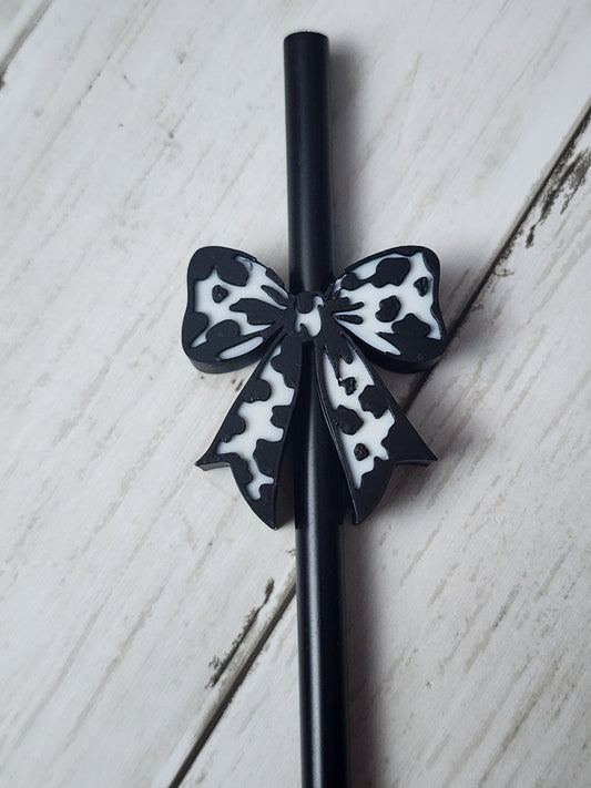 Cow Bow 3d Straw Topper
