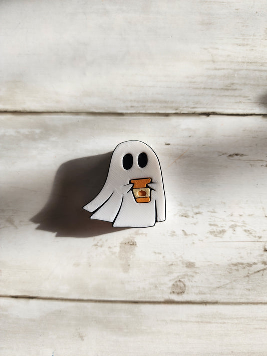 Ghost Pumpkin Latte 3d Straw Topper