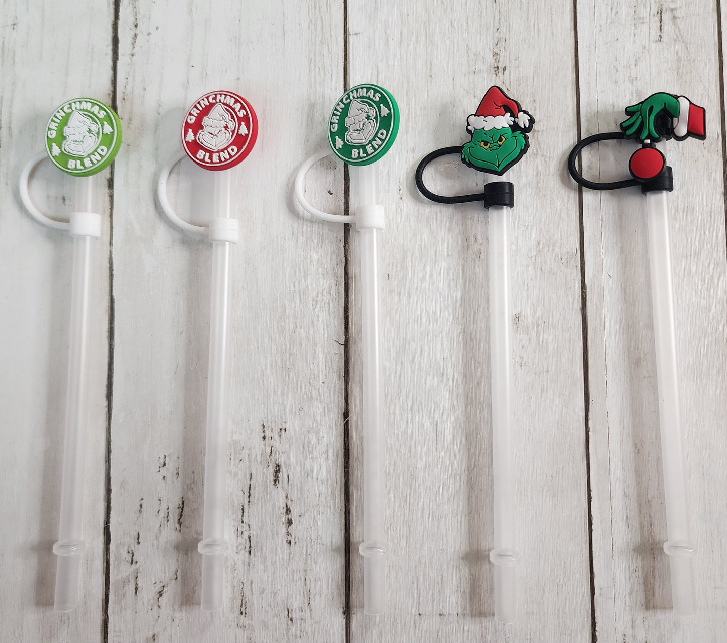 Christmas Grinch Straw Toppera