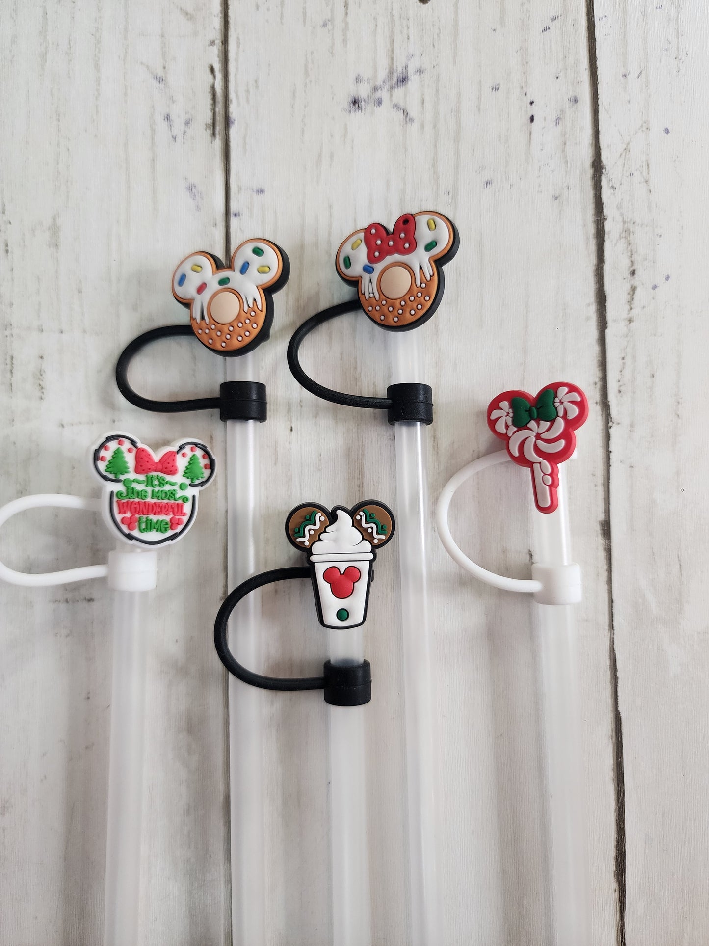 Christmas Mouse Ear Straw Toppers