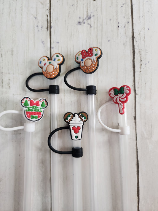 Christmas Mouse Ear Straw Toppers