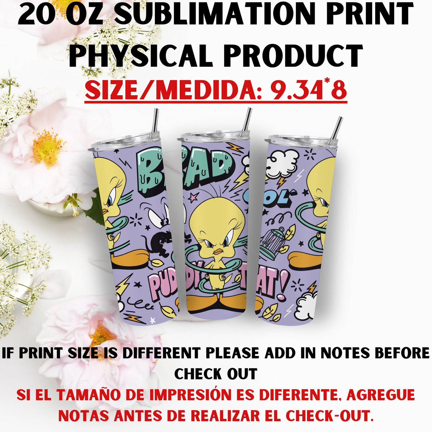 20 oz Sublimation Prints MIXED THEME (Physical Product)